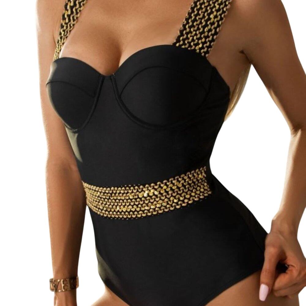 Elegant Black One-Piece Swimsuit